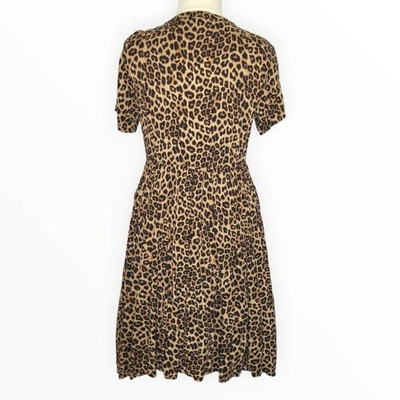 TORRID MIDI CHALLIS SHIRT DRESS Leopard Print - Picture 5 of 7